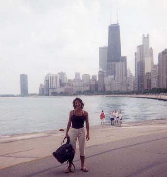 AlinaOnChicagoBikePathWithBagJuly2003