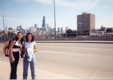 IonelaAndAlinaOnDowntownChicagoBridge2003