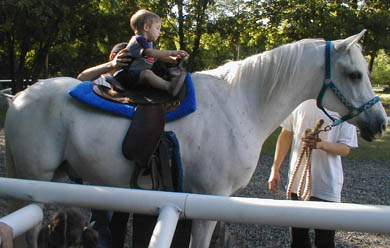 Avyn on Horse at Arabian Knights Farm