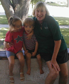 Sydney Avyn And Nana On Porch Rail